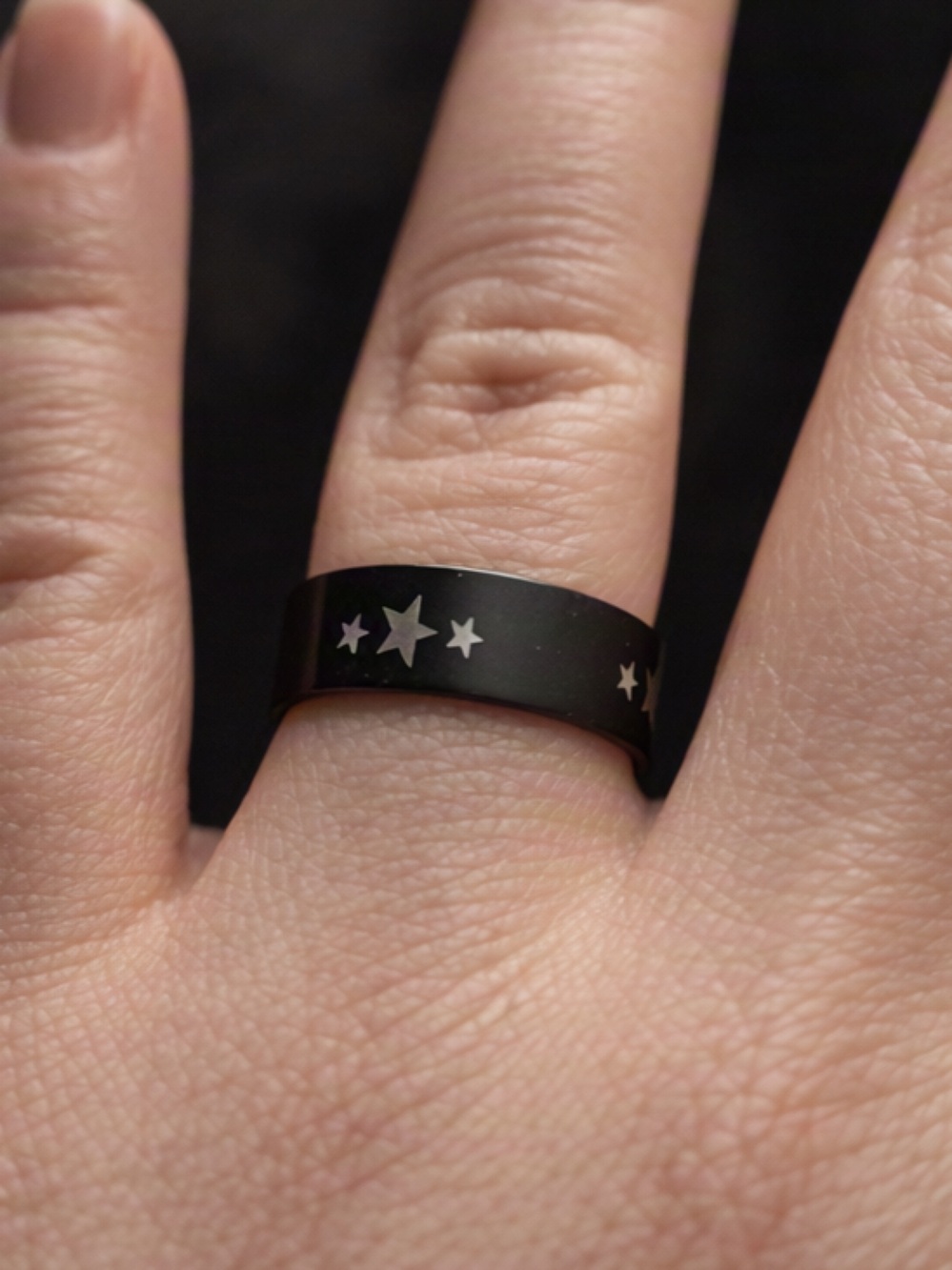 5/$25 NWT Celestial Black Star Pattern Men's Band Ring Size 20 - 10